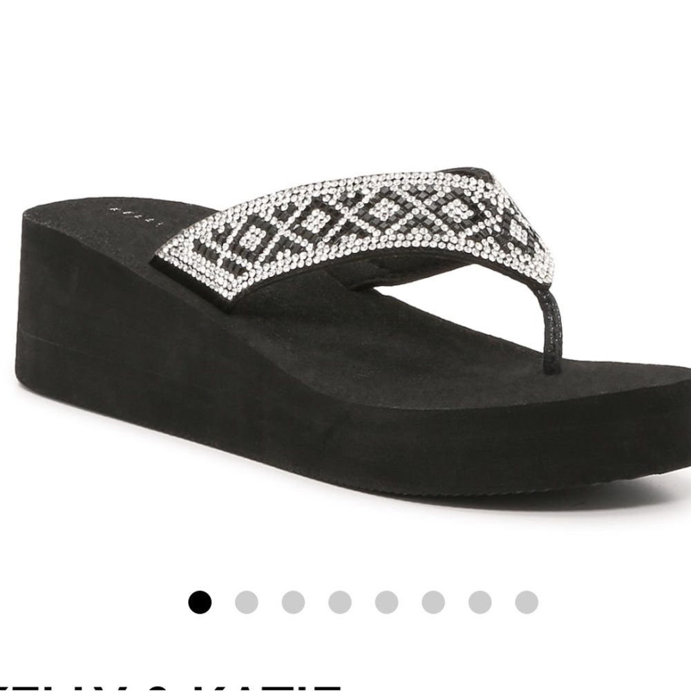 Kelly & Katie Rhinestone Wedge Flip Flop